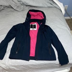 Worn once!! No rips or marks pink on inside but navy blue on outside!!